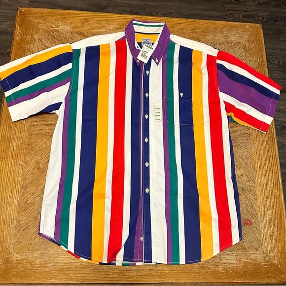 cambridge classics Other - Cambridge Classics Men XLarge Buttonup Shirt Colorblock Striped Vintage 90s NWT